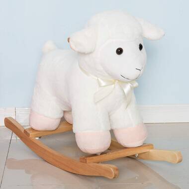 Qaba Kids Playtime Plush Sheep Lamb Toy Ride Rocking Horse